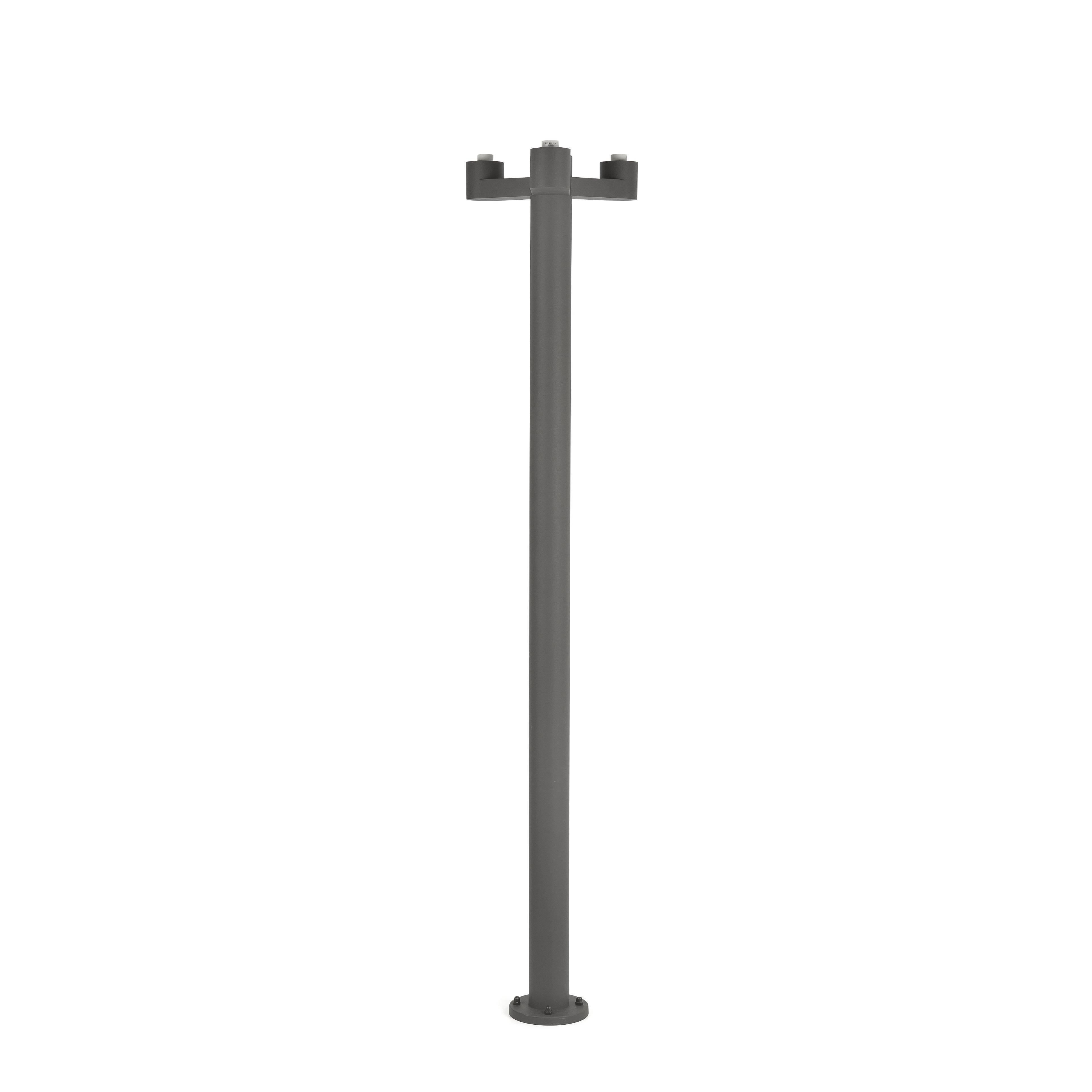 Structure 3 Light Outdoor Lamp Post Dark Grey Base Only IP44 E27